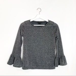 J. Crew Ruffle Sleeve Sparkle Top